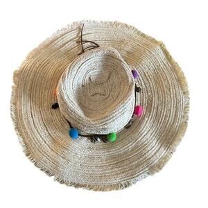 Cappelli Straworld Fringe Brim Straw Hat One Size – Pom Pom & Charm Band